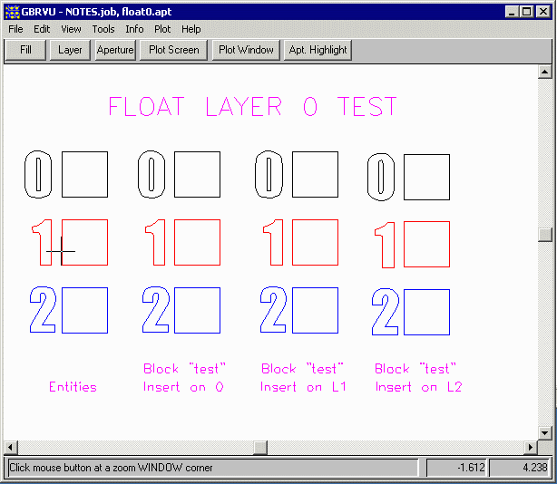 Output with Float0 set without -z option