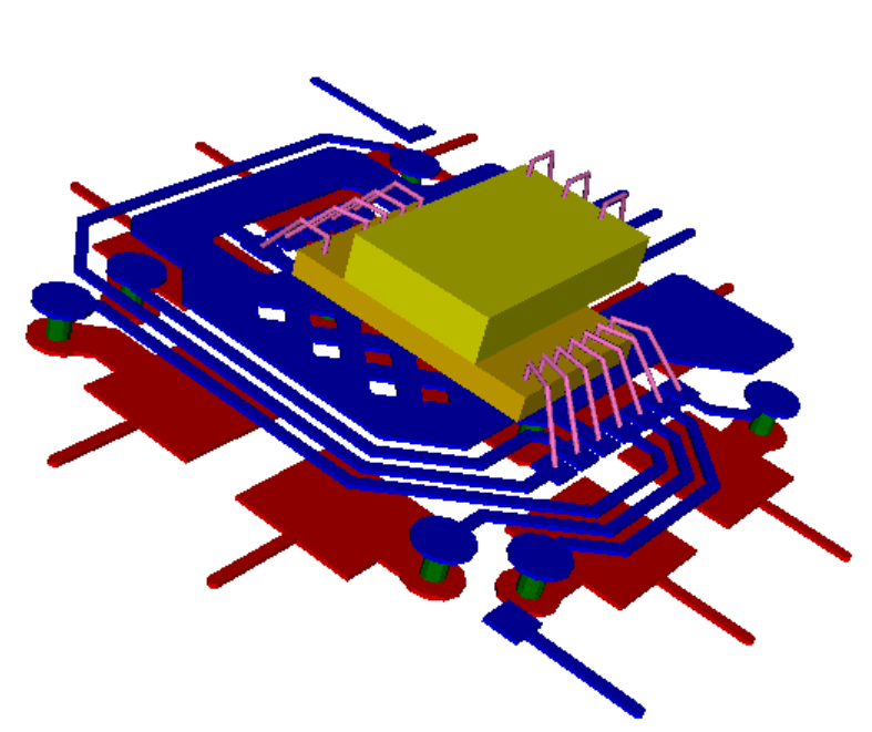 3D MCM model from Cadence SIP as visualized in 3DVU