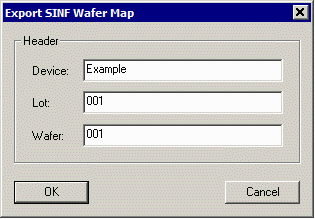 SINF Output Dialog