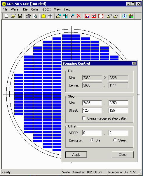 GDS-SR Stepping Dialog