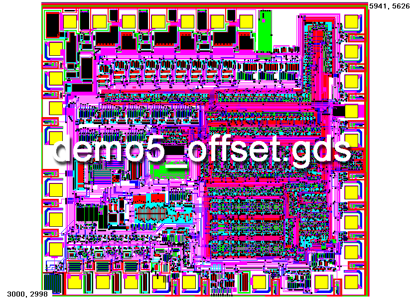 offset.gds inserts demo5.gds at 3000,3000 um