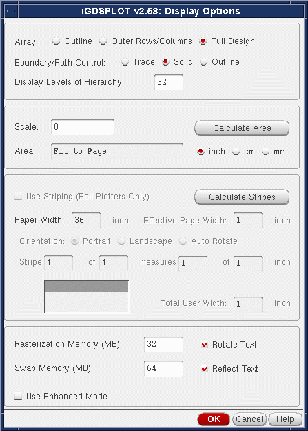 iGDSPLOT Display Options Dialog