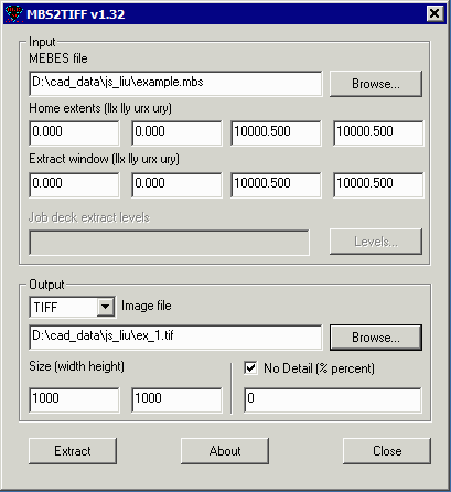 mbs2tiff main window