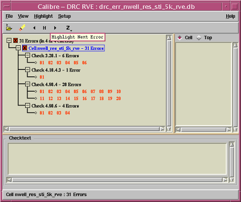 Using RVE we have drilled down to the individual errors for this cell