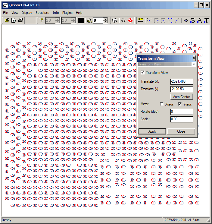 GDSII vs AIF Overlay after center, mirror Y and scale