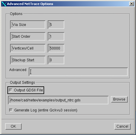 Qckvu3 NetTrace Advanced menu