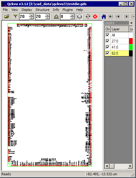 test die displayed in Qckvu3