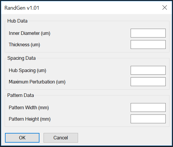 dialog for RandGen (before any values entered)