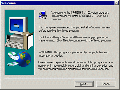 welcome to SFGEN install
