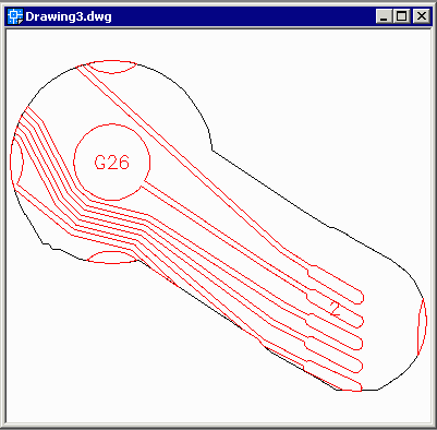 2D AutoCAD view of BF2 net and surrounding metal.