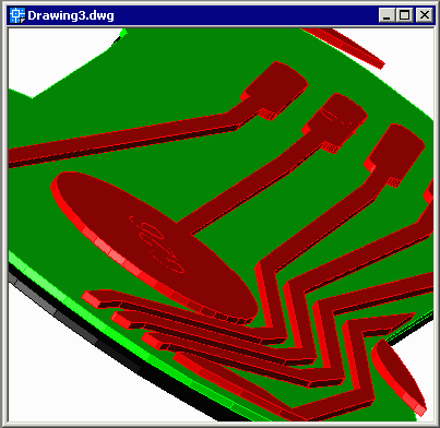 3D shaded view of BF2 net and surrounding metal.