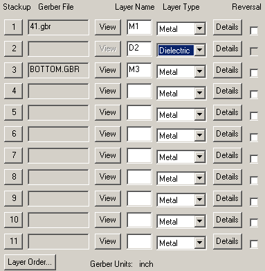 layer stackup dialog