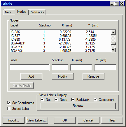 Label dialog after AIF nodes (pins) have been imported