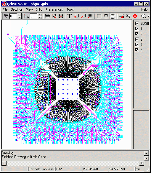 output displayed as GDSII