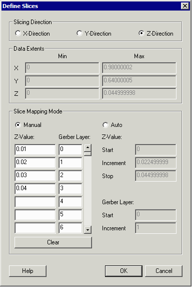 stl2gbr define slices window