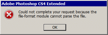 Photoshop error message when opening large BMP file