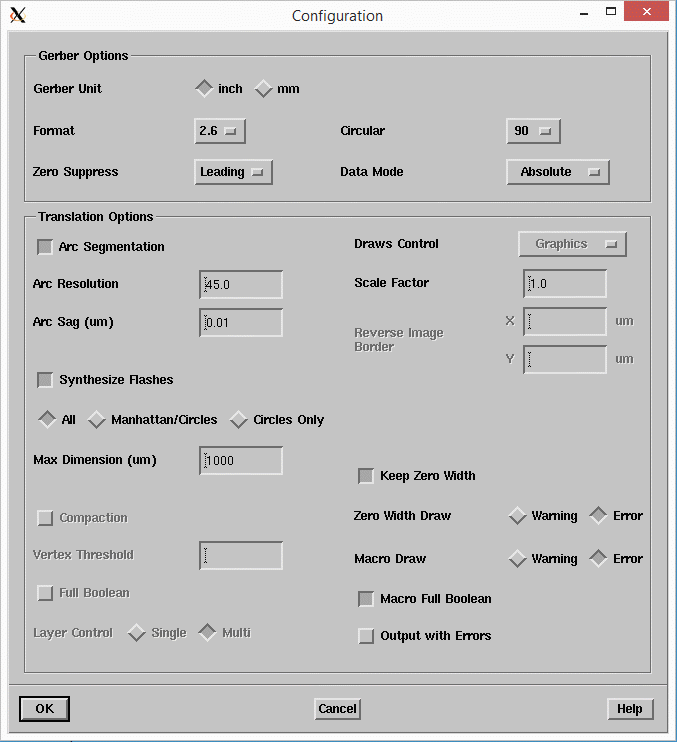 gbr2mic configuration dialog