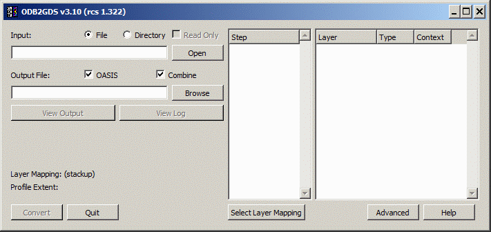 odb2gds main dialog