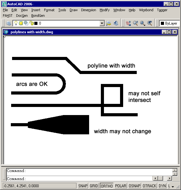 examples of polylines with width