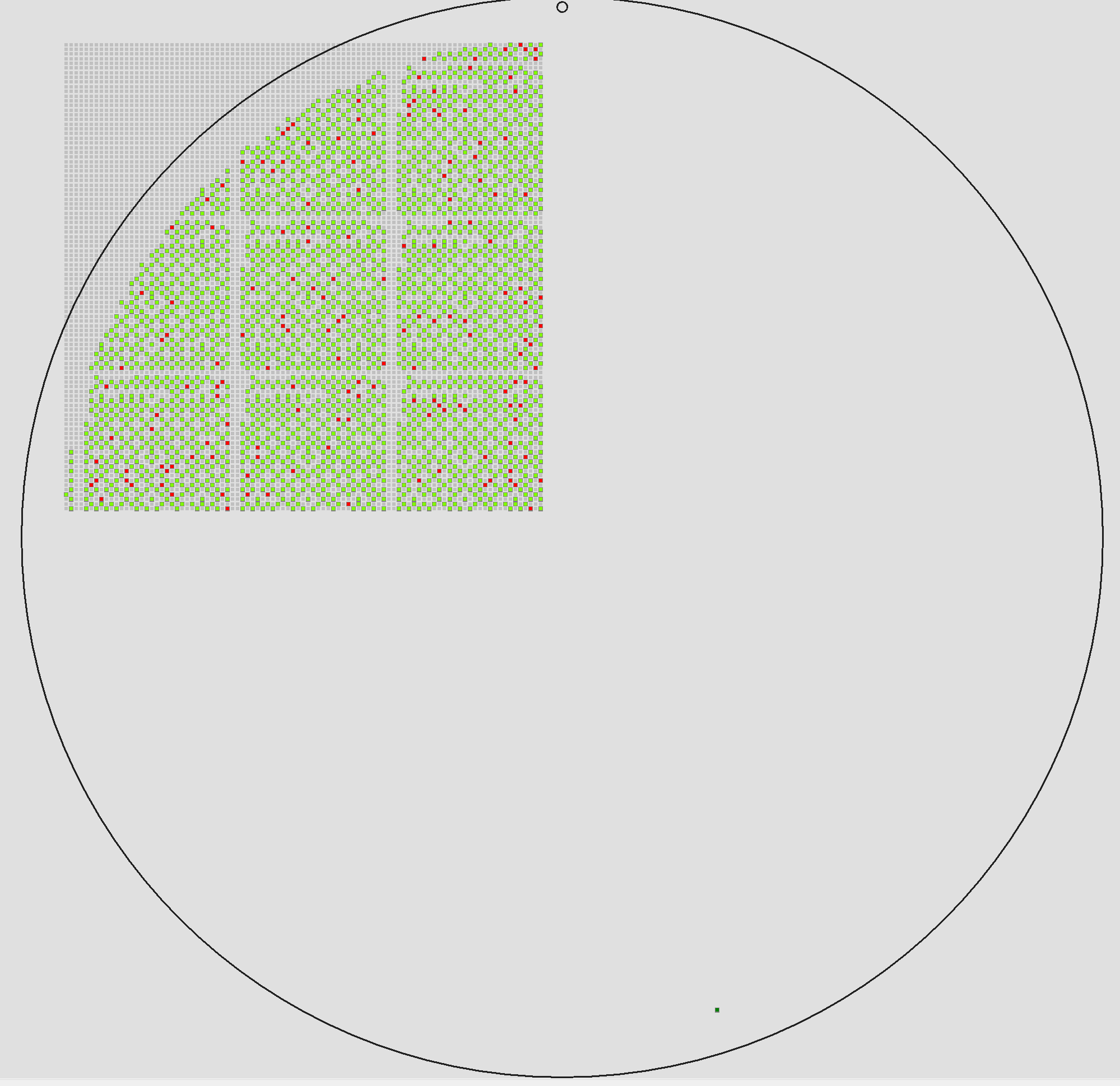 map of upper left quarter of wafer with clipped nulls.