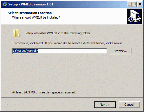 location to install WMEDit (new installation)