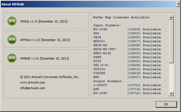 About WMEdit Window