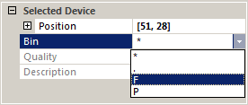 edit the current bin by selecting a different one from the drop down.