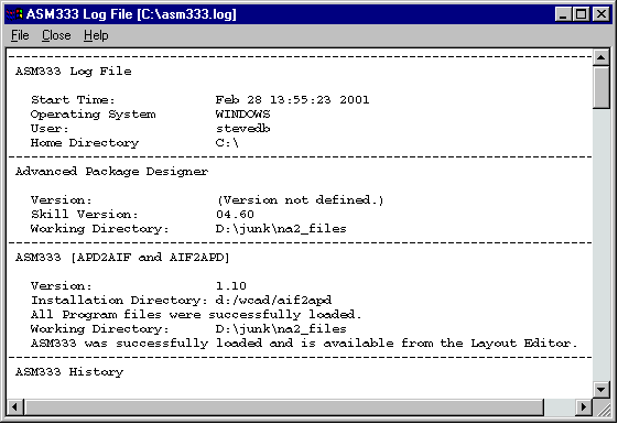 AIF2APD Log File