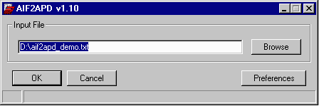 Selecting the AIF File Dialog.