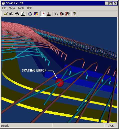 DRC Error marker indicating a spacing violation