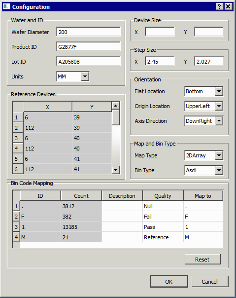 ASY to SEMI-E142 Configuration Dialog.