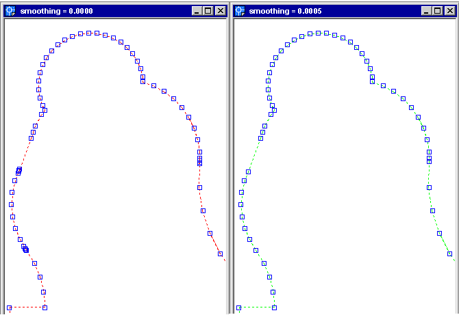 left smooth = 0.0000 right smooth=0.0005 inch