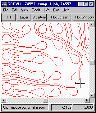 view of BGA metal layer after UNION boolean