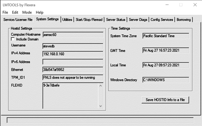 The lmtools system tab should show the serial number of the flex9 USB dongle. If it is not present, then the driver has not been installed correctly.