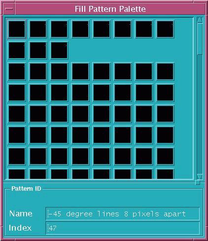 example of black buttons in GDSPLOT fill pattern dialog